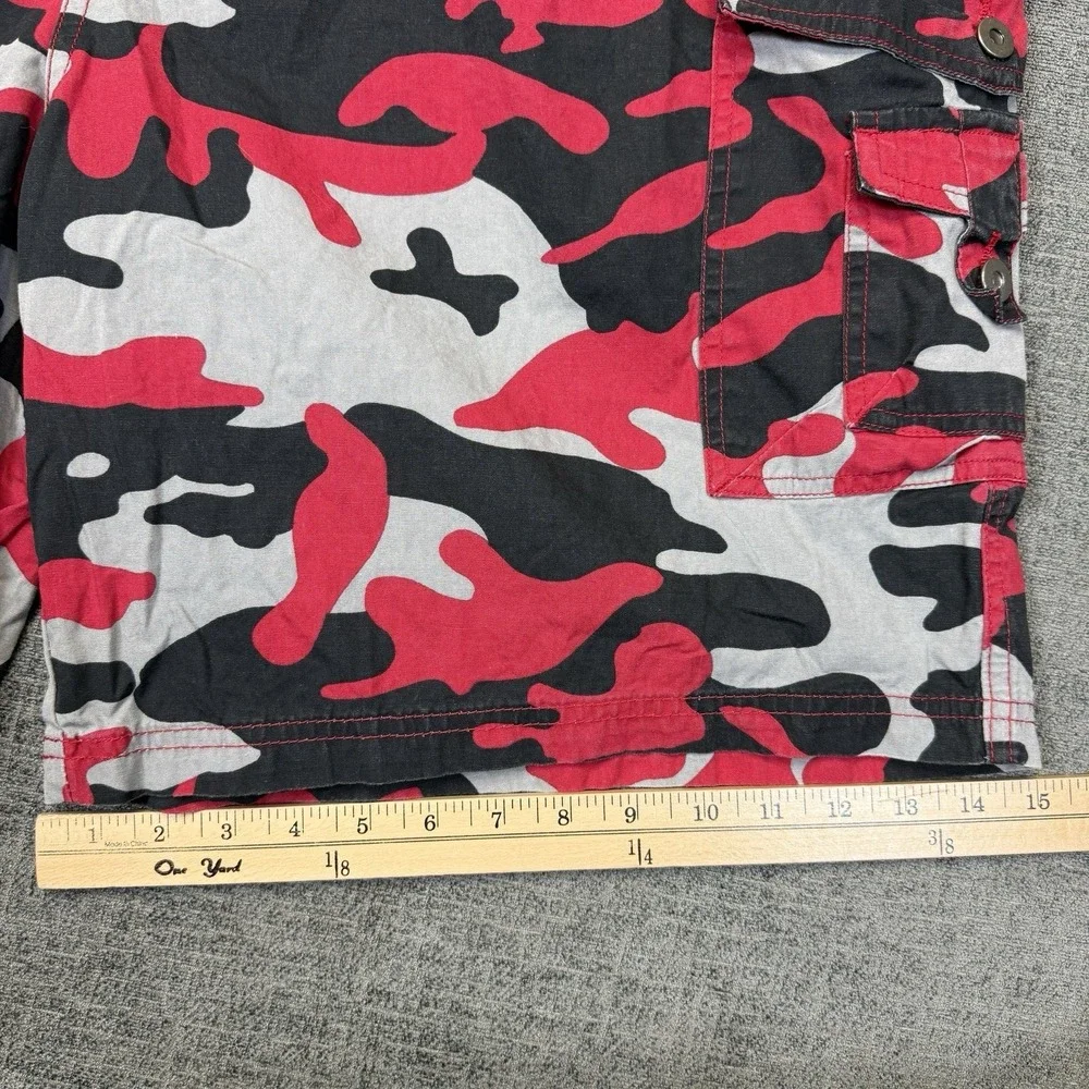 King‎ Size Cargo Shorts Mens 48 Big Red Camo Military Utility Elastic Waist